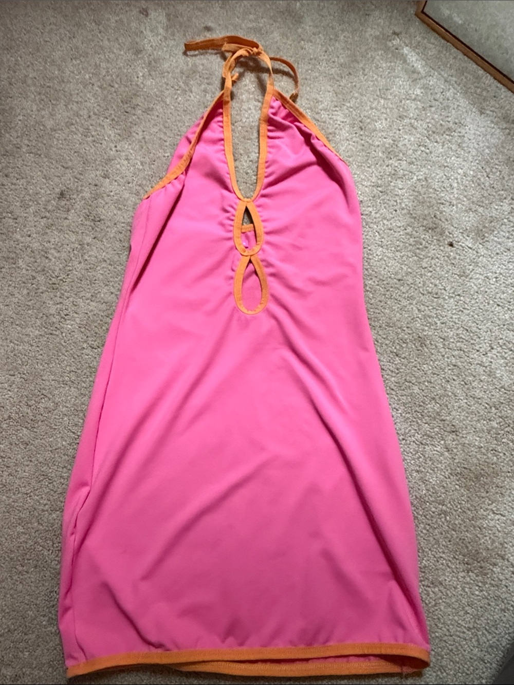 Edikted Pink Mini Dress with Orange Trim